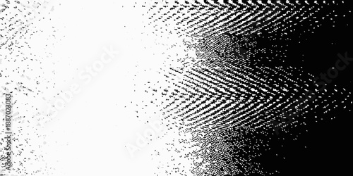 Abstract gradient of black and white with textured overlapping lines
