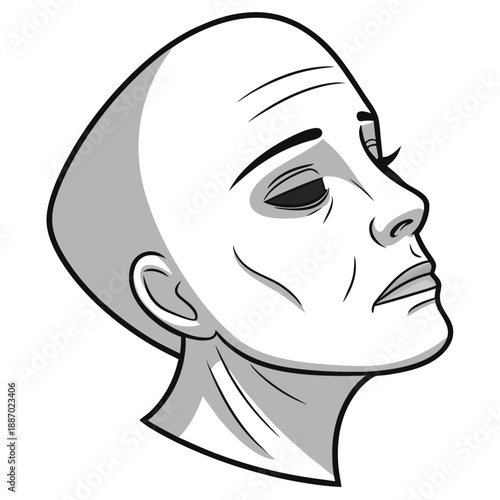 Silicone human mask face with subtle emotional expression, exploring artificiality, disguise, and the uncanny valley in identity