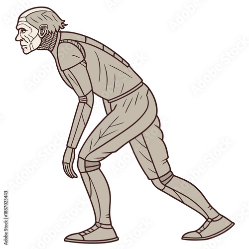 Elderly Humanoid Android with Realistic Aging and Wisdom, a Vision of Future AI Companionship and Advanced Robotics Technology