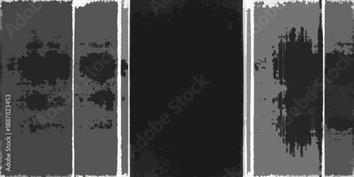 Abstract vertical black and gray textured bars a minimalist graphic composition