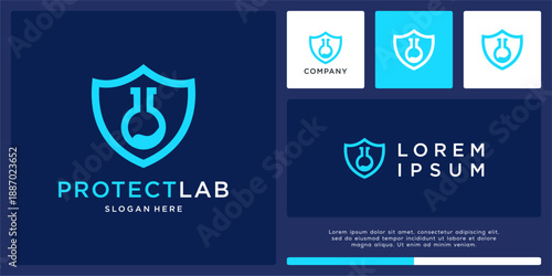Protect lab logo design with shield.