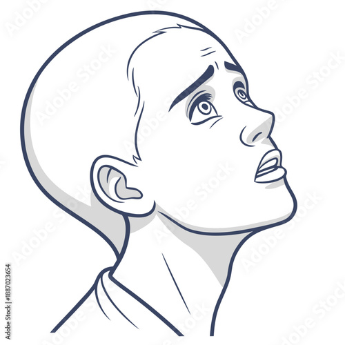 Close-up Vector Portrait of a Nearly Real Human Face Exhibiting a Subtle, Delayed Emotional Response, Highlighting AI Limitations