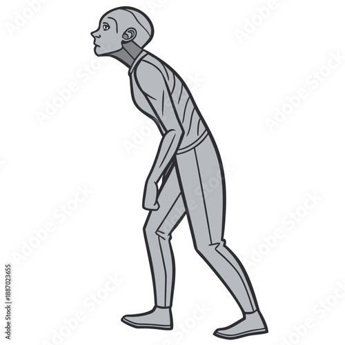 Striking Illustration of a Human-like Puppet Featuring Photorealistic Skin and Intricate Details, Evoking Modern Robotics and AI