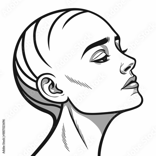 Hyperrealistic Vector Portrait of a Digital Clone Featuring Uncanny Symmetry and Flawless Facial Characteristics