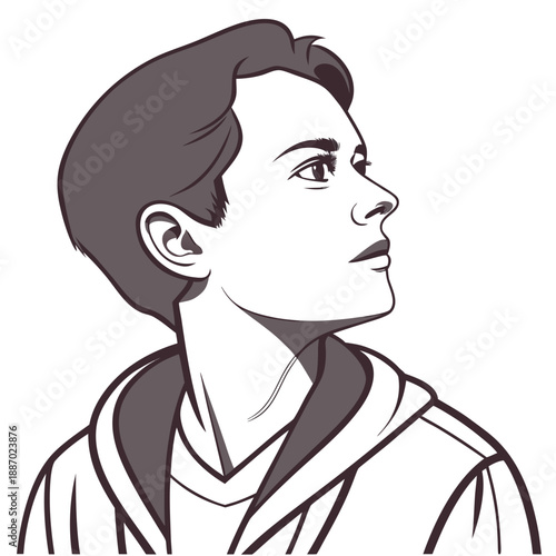 Near-Human AI Avatar with Too Perfect Facial Balance, Illustrating Synthetic Beauty and Uncanny Perfection in Vector Design