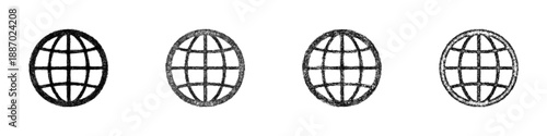 Sketch globe icon design set