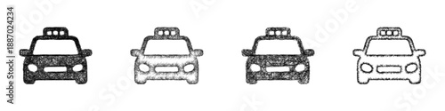 Sketch taxi icon design set