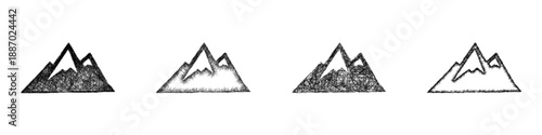 Sketch mountain icon design set