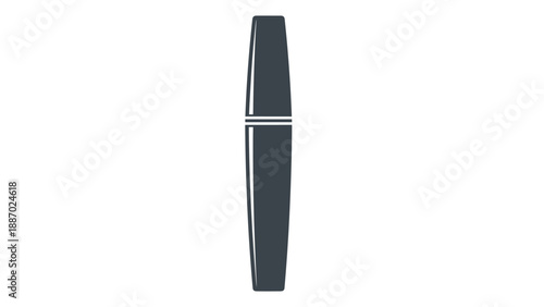 Dark grey or charcoal colored mascara tube icon with a simple vertical design for professional eye makeup branding or beauty concepts.