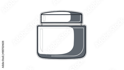 Cosmetic cream jar icon with a clean design suitable for skincare product branding and facial treatment concepts on a plain background.