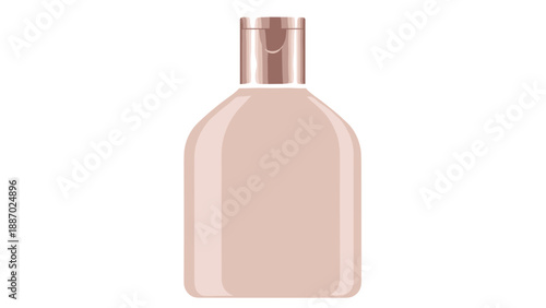 Nude colored cosmetic bottle with a flip top cap suitable for liquid soap or shampoo packaging designs on a clean white background.