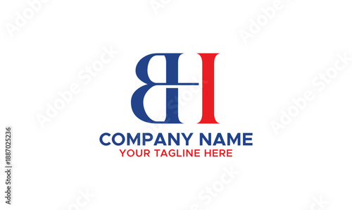 Letter BH logo design, Template, Logo design
