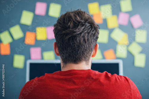 Young Man Working on a Computer