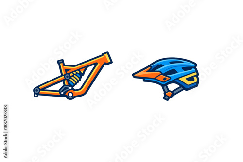 Mountain bike frame and helmet