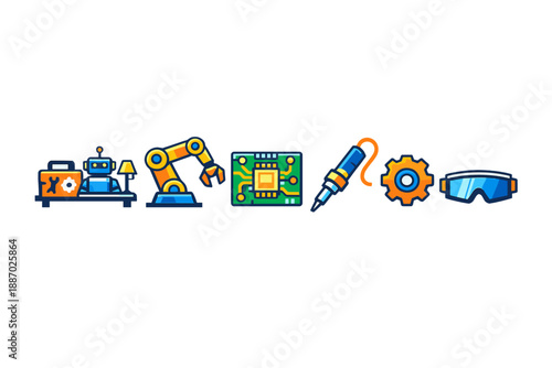 Robotics and Technology Icons Set