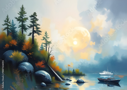 abstract, landscape, oil, painting, artwork, canvas, texture, brush, stroke, pigment, color, vibrant, expressive, creative, modern, contemporary, scenery, nature, horizon, mountains, ridges, valley, s