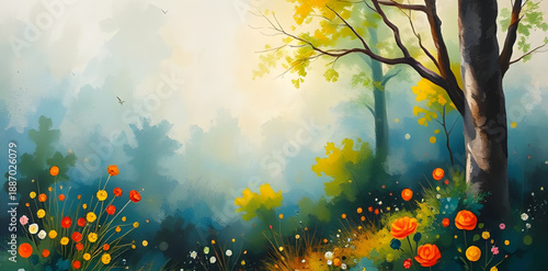 abstract, landscape, oil, painting, art, canvas, texture, brush, stroke, pigment, color, blend, expressive, creative, modern, contemporary, scenic, nature, horizon, plains, meadow, sky, clouds, terrai