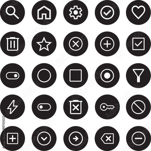 Vector UI Icon Set for Web_Circle Line Icon