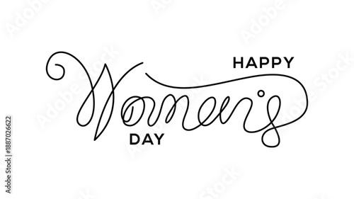 Happy Womens Day written in cursive script