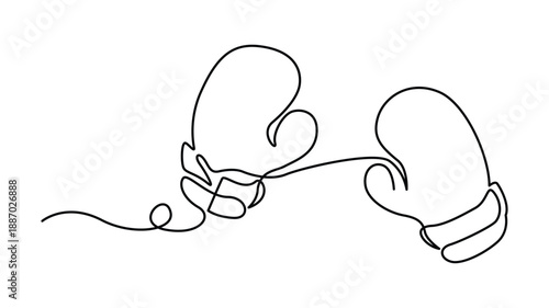 Two boxing gloves tied together with a ribbon black