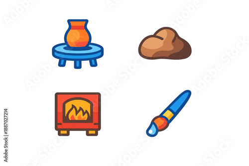 Pottery making icons