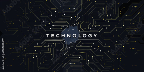 Abstract technology background with circuit board design and the word technology