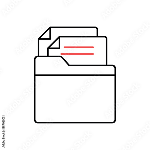 Icon a file archive folder stack, isolated against a clean background.