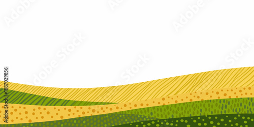 Rolling hills of green and gold fields a simple landscape background