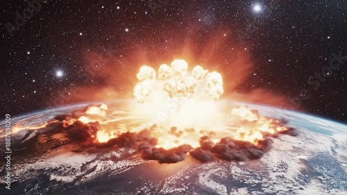 Asteroid Impact on Earth from Space.