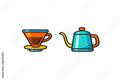 Brewing coffee with a dripper and kettle in a kitchen setting