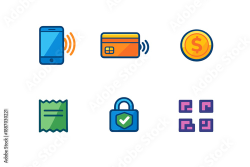 Modern payment methods using smartphone, card, and digital currency with security features shown in a clean layout
