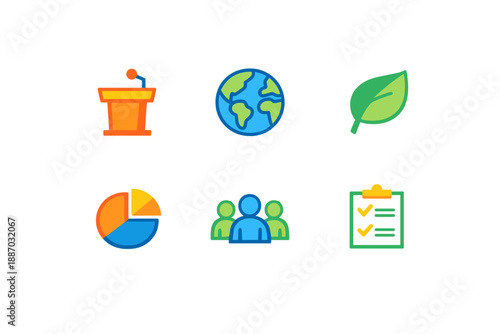 Discussion on global issues with focus on sustainability and community involvement at a conference event