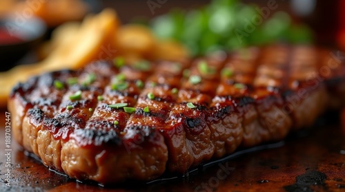 Grilled Beef Steak with French Fries