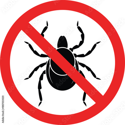 No bugs prohibited icon with crossed insect symbol for pest control warning hygiene and safety design