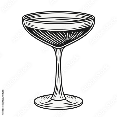 Champagne glass hand drawn vector sketch