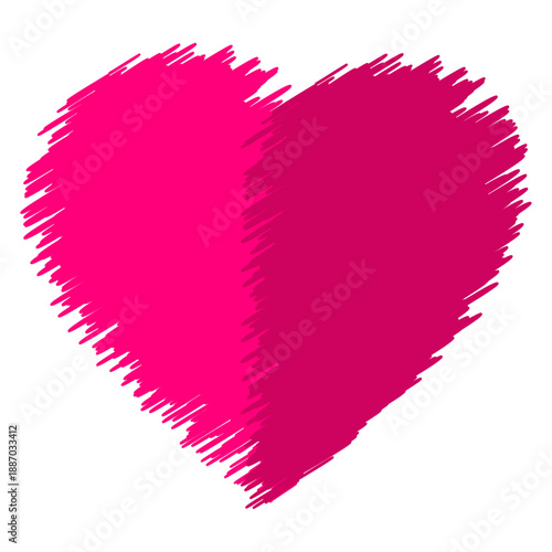 A vibrant vector illustration featuring a romantic red heart shape decorated with pink flower patterns and elegant wings to symbolize passion for a Valentine holiday celebration or wedding card design