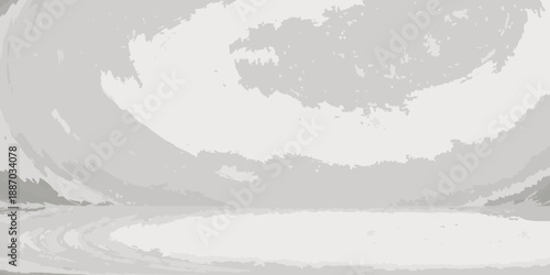 Abstract grayscale image depicting a swirling cloudy sky over a landscape