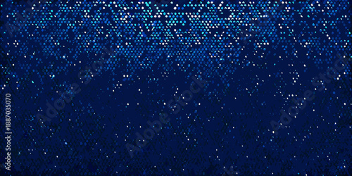 Abstract dark blue background with scattered sparkling light points and texture
