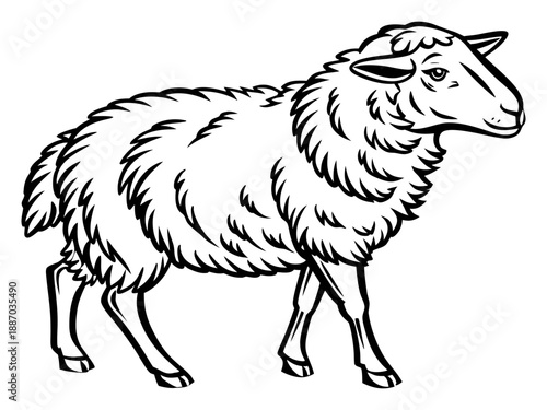 Sheep hand drawn vector sketch