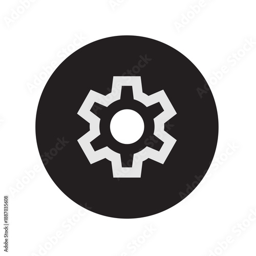 Vector of Cogwheel Setting Icon UI For Web_Circle Line Icon