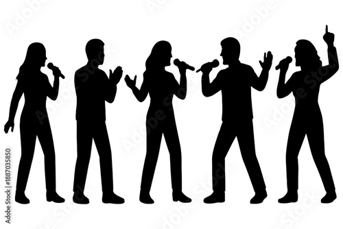 group of business people,
K-Pop Dancers Silhouette Set – Korean Pop Music Stars