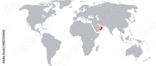 Oman Highlighted on World Map Vector Design.