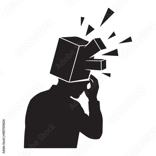 Emotional Stress Concept – Businessman Overwhelmed by Thoughts and Anxiety