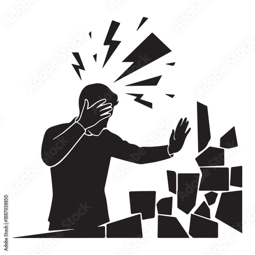 Creative Block and Mental Confusion Concept – Problem Solving Breakdown