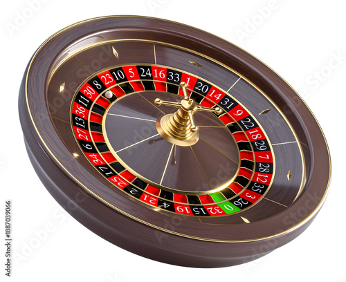Roulette wheel spinning isolated background