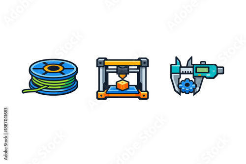 Demonstration of 3D printing tools and materials for creating objects and prototypes in a workshop setting