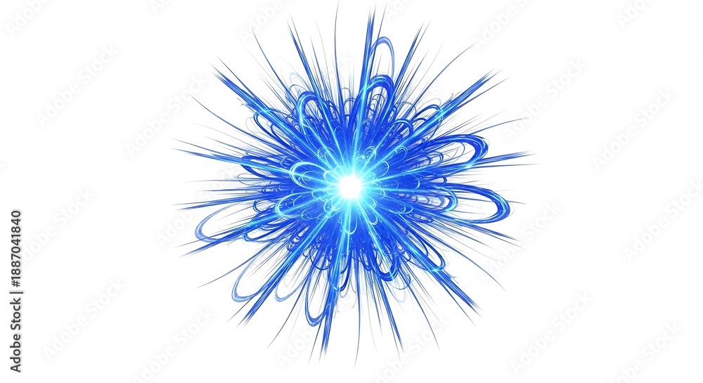 Obraz premium Blue Explosion on White Background