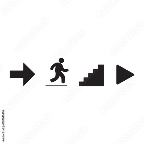 Step forward icon symbolizing determination and focus