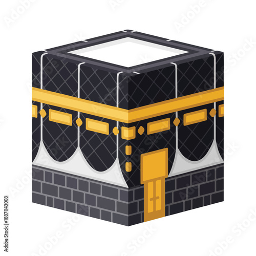 Kaaba Holy Site Islam Mecca Icon Vector Illustration