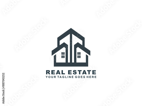 Real Estate logo Template collection, abstract house and building icons for property branding